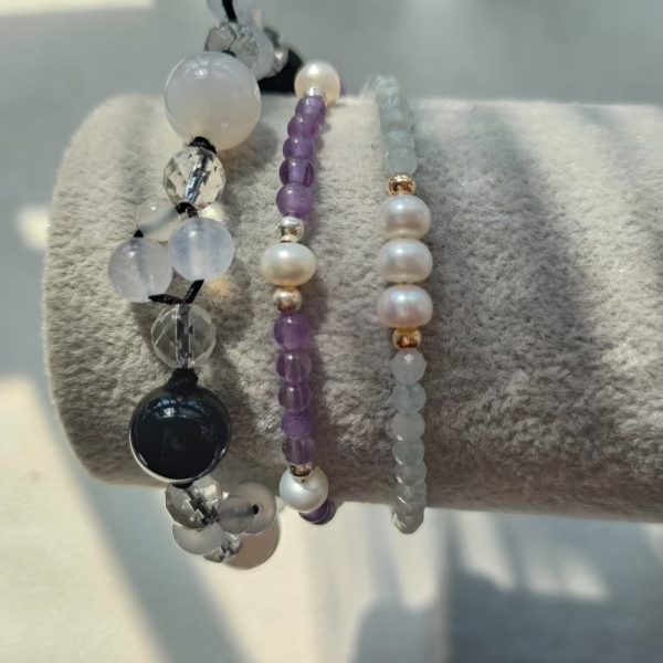 14kgfパープルオニキス✖️MOP✖️水晶ブレスレット 14kgfパープルオニキス✖️MOP✖️水晶ブレスレット 14kgfパープル